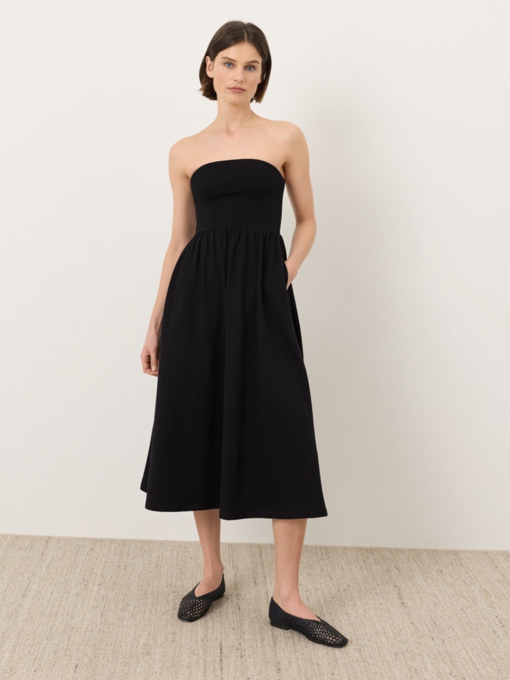 Pact Organic Fit & Flare Strapless Dress